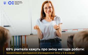 69% учителів кажуть про зміну методів роботи: презентовано дослідження впровадження НУШ у 5-6 класах