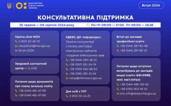 Вступ 2024: розпочала роботу гаряча лінія МОН та чат-бот для запитань